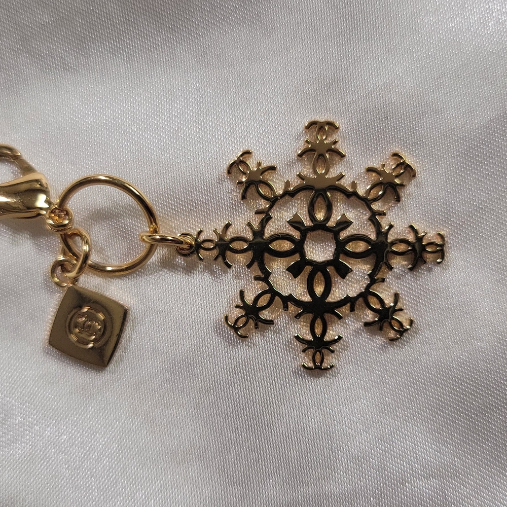 Chanel Gold Snowflake Keychain